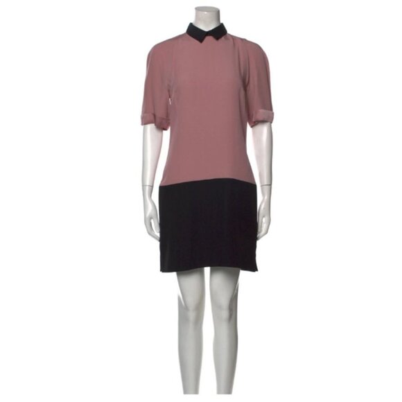 Victoria Beckham Blossom Pink & Black Contast Collar Mini Dress size 6 - Picture 12 of 12